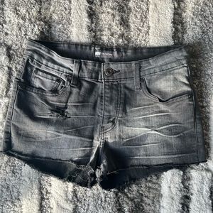 Levi distressed charcoal shorts